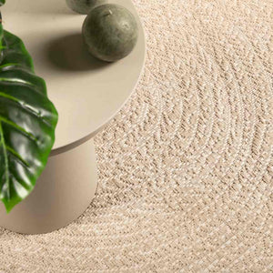 Beiger Jute-Optik Teppich 200x200cm für Innen & Außen