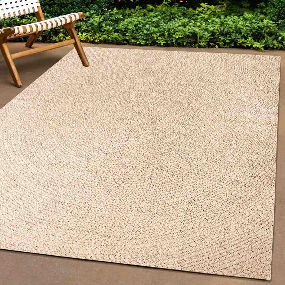 vidaXL ZIZUR Beige Rug 200x200 cm Jute Look Indoor and Outdoor