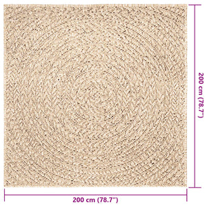 Beiger Jute-Optik Teppich 200x200cm für Innen & Außen