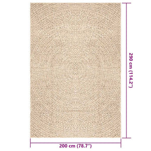 Beiger Jute-Optik Teppich 200x290 cm