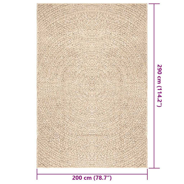 Beiger Jute-Optik Teppich 200x290 cm