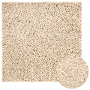 Beiger Teppich ZIZUR, 240x240 cm, Jute-Optik