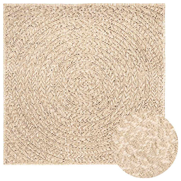 Beiger Teppich ZIZUR, 240x240 cm, Jute-Optik