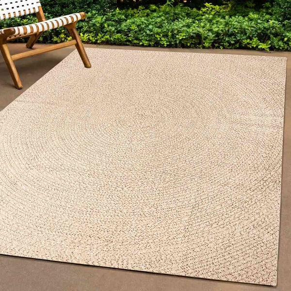 Beiger Jute-Optik Teppich ZIZUR 240x340 cm