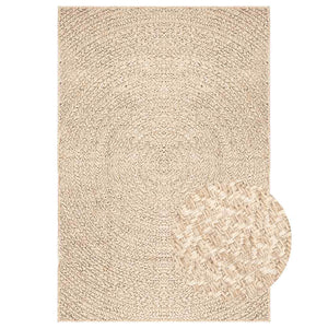 Beiger Jute-Optik Teppich ZIZUR 240x340 cm