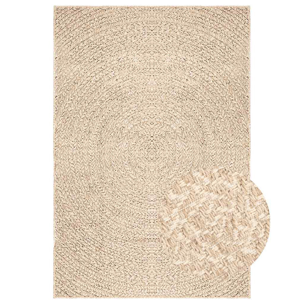 Beiger Jute-Optik Teppich ZIZUR 240x340 cm