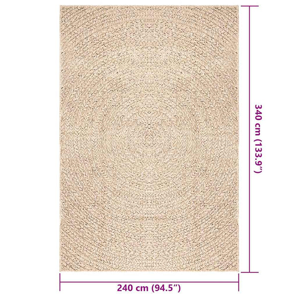 Beiger Jute-Optik Teppich ZIZUR 240x340 cm