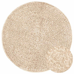 vidaXL Tapis ZIZUR Beige Ø 90 cm Aspect Jute Intérieur et Extérieur