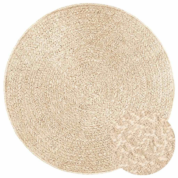 Runder Teppich ZIZUR Beige Ø120cm, Innen/Aussen