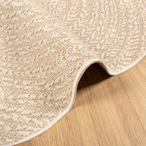 Runder Teppich ZIZUR Beige Ø120cm, Innen/Aussen