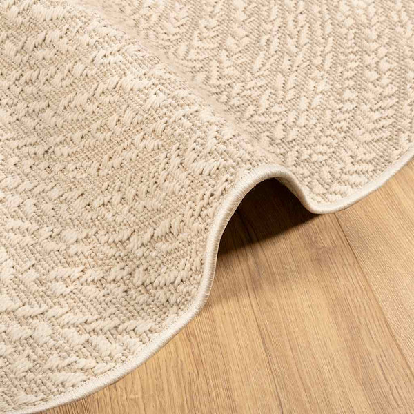 Runder Teppich ZIZUR Beige Ø120cm, Innen/Aussen