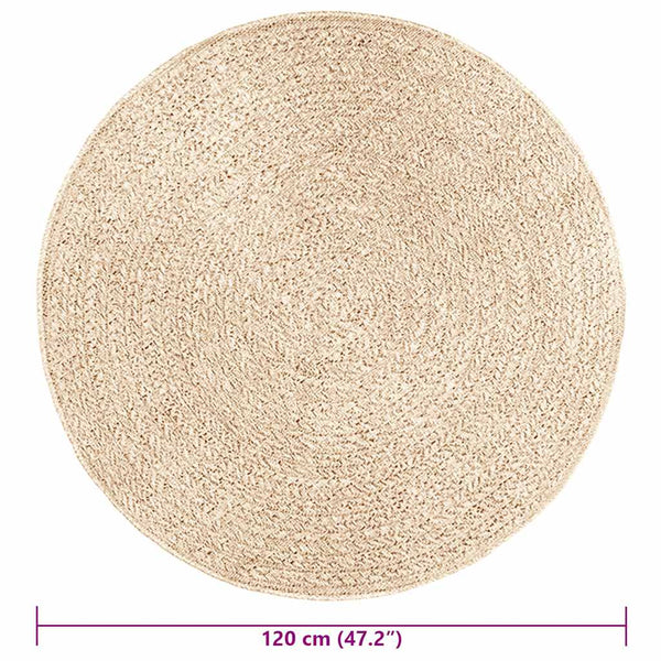Runder Teppich ZIZUR Beige Ø120cm, Innen/Aussen