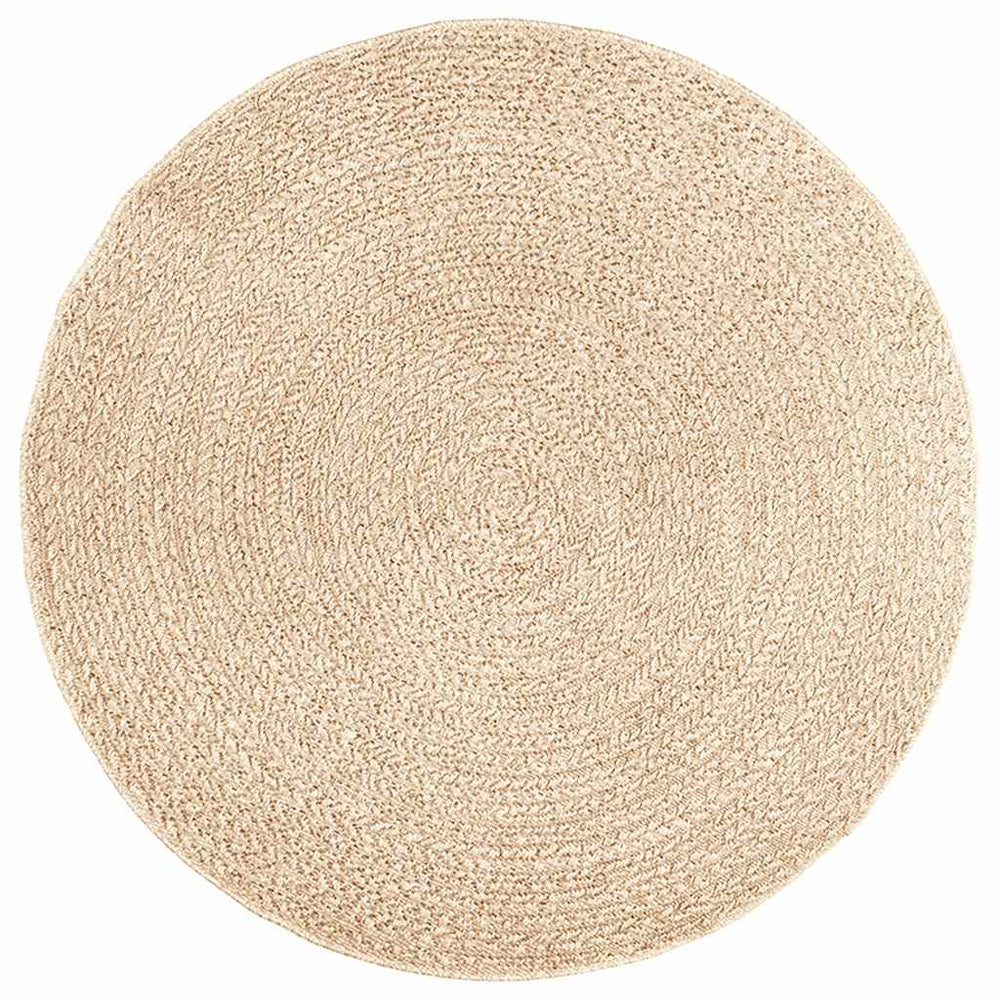 Beiger Jute-Optik Teppich Ø 160cm