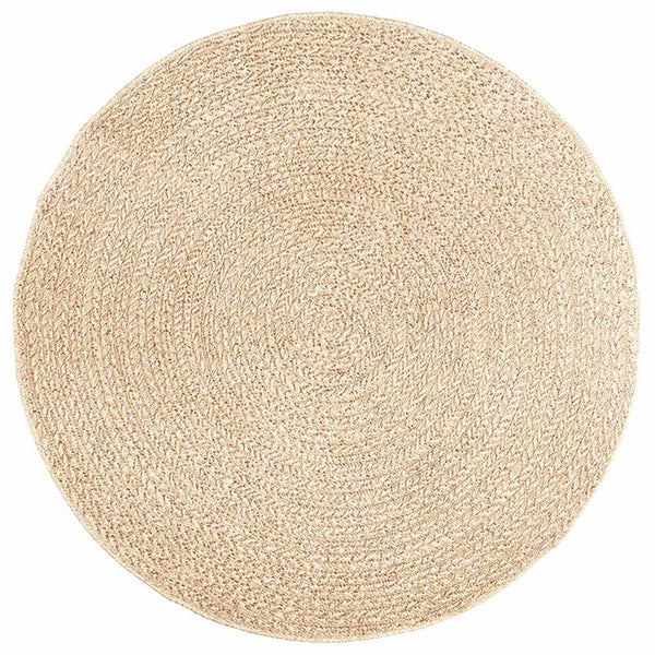 Beiger Jute-Optik Teppich Ø 160cm