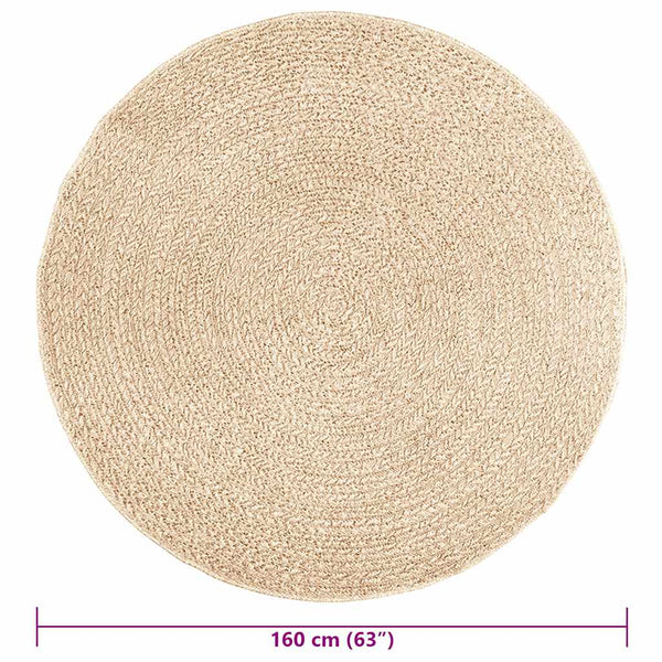 Beiger Jute-Optik Teppich Ø 160cm