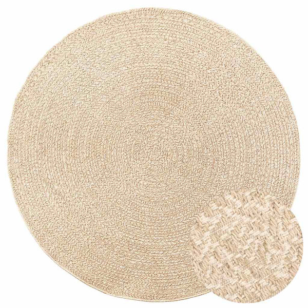 Beiger Jute-Optik Teppich Ø 200cm