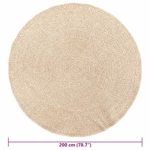 Beiger Jute-Optik Teppich Ø 200cm