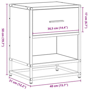 Nachttisch Braun Eichenoptik 40x31x50 cm