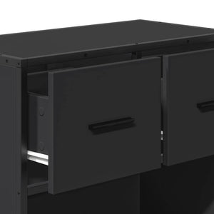 Schwarzer Nachttisch 60 cm