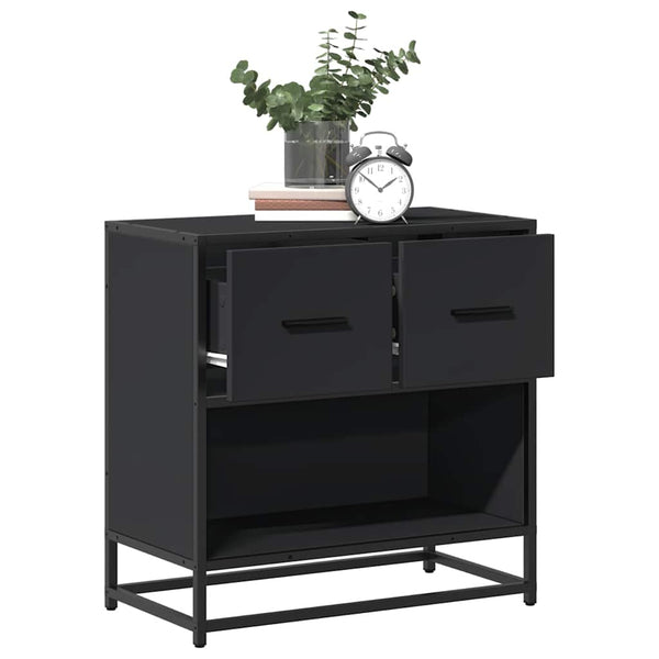 Schwarzer Nachttisch 60 cm