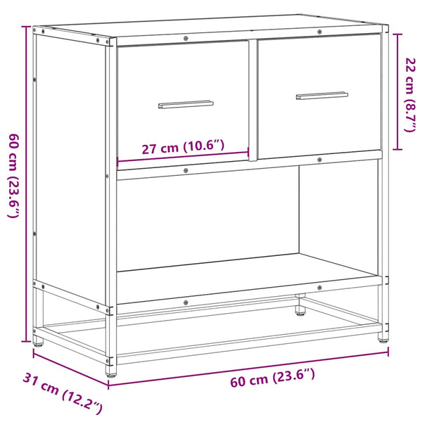 Nachttisch Räuchereiche 60 cm
