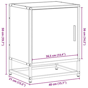 vidaXL Table de chevet gris sonoma 40x31x50 cm Bois d'ingénierie et métal