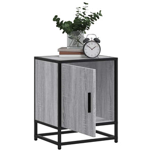 vidaXL Table de chevet gris sonoma 40x31x50 cm Bois d'ingénierie et métal