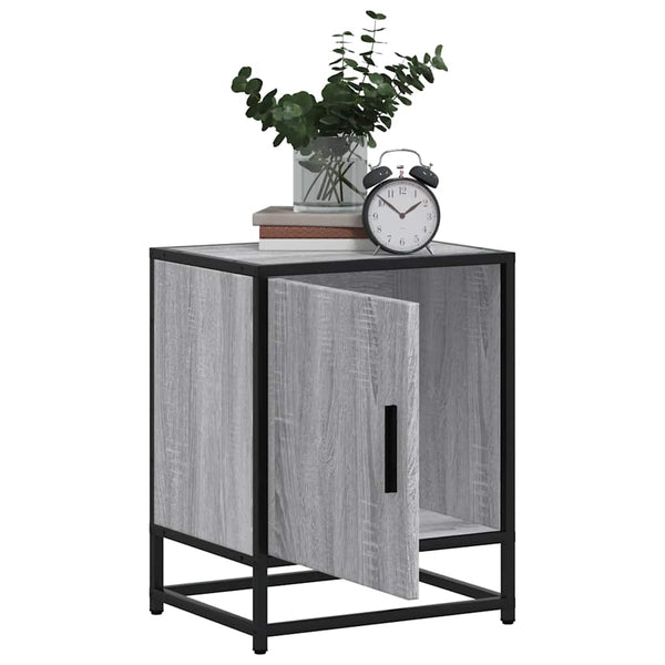 vidaXL Table de chevet gris sonoma 40x31x50 cm Bois d'ingénierie et métal