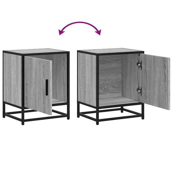 vidaXL Table de chevet gris sonoma 40x31x50 cm Bois d'ingénierie et métal