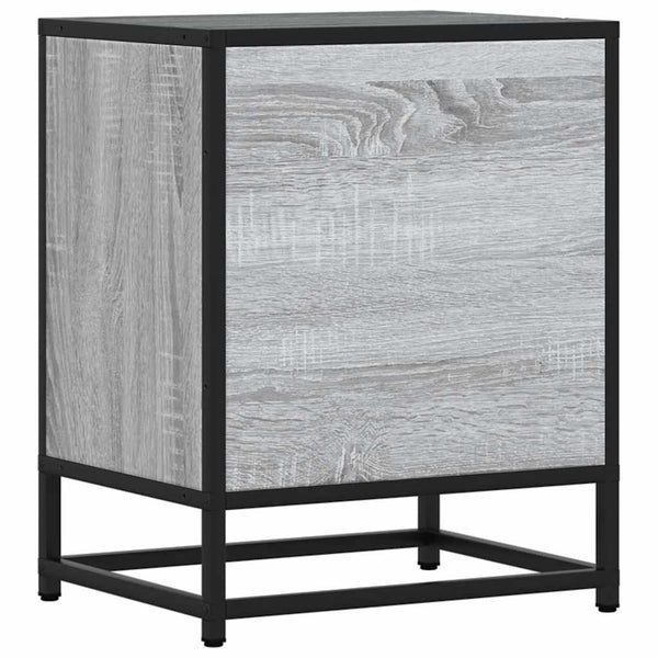 vidaXL Tables de chevet 2 pcs Gris Sonoma 40x31x50 cm Bois d'ingénierie Métal