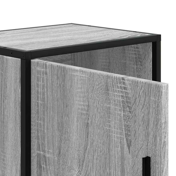 vidaXL Tables de chevet 2 pcs Gris Sonoma 40x31x50 cm Bois d'ingénierie Métal