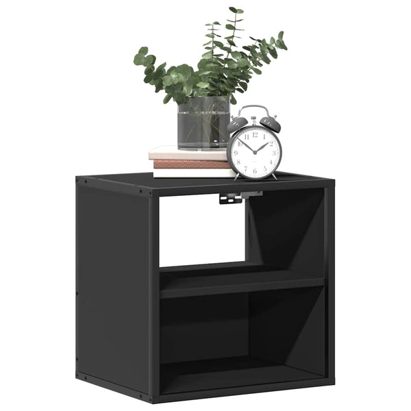 Wand Nachttische Schwarz, 2er-Set