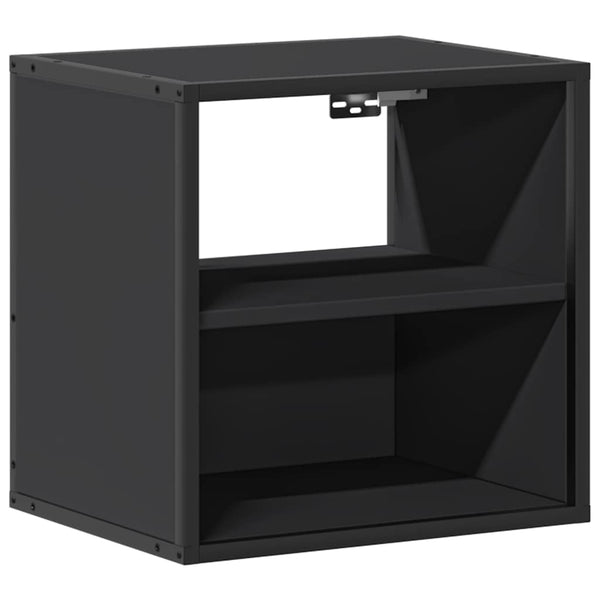 Wand Nachttische Schwarz, 2er-Set