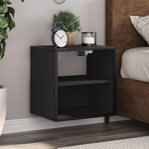 Wand Nachttische Schwarz, 2er-Set