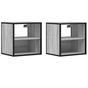 Wand-Nachttische, 2er Set, Grau Sonoma