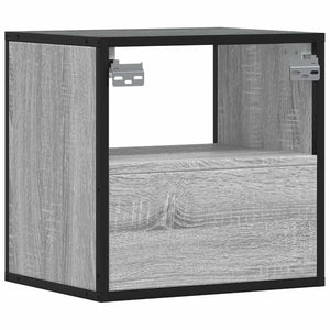 Wand-Nachttische, 2er Set, Grau Sonoma
