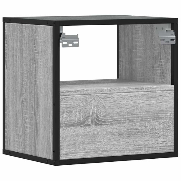 Wand-Nachttische, 2er Set, Grau Sonoma