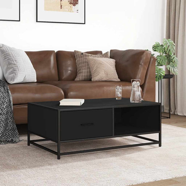 Schwarzer Couchtisch 90x57 cm