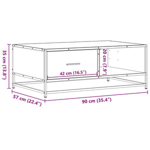 Schwarzer Couchtisch 90x57 cm