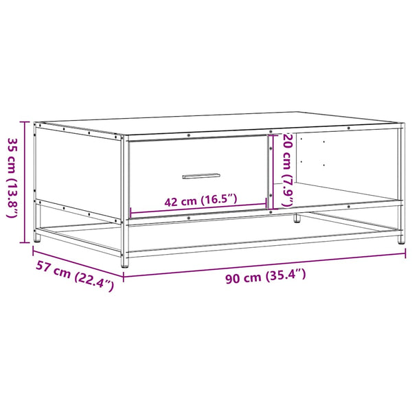 Schwarzer Couchtisch 90x57 cm