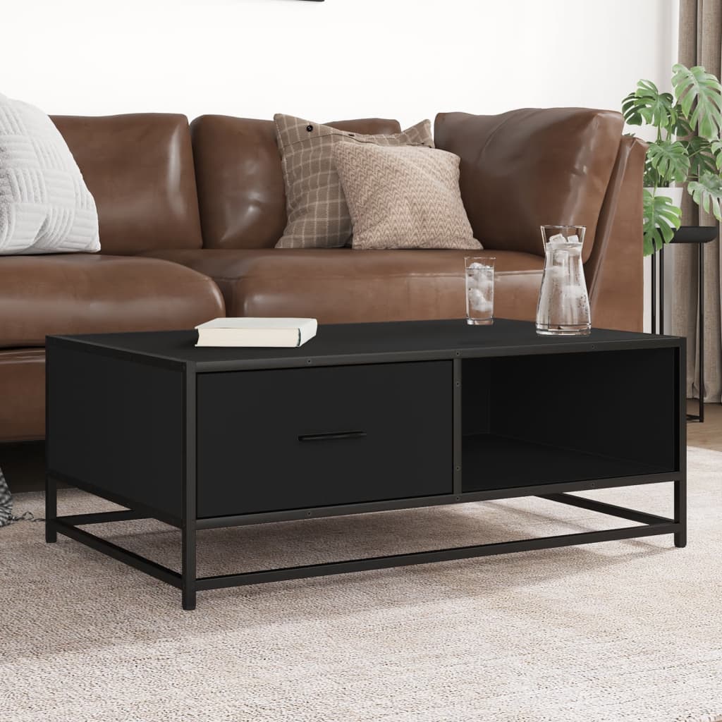 Schwarzer Couchtisch 90x57 cm