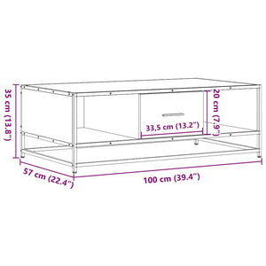 Schwarzer Couchtisch 100x57 cm