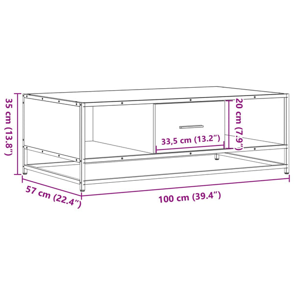 Couchtisch Räuchereiche 100 cm