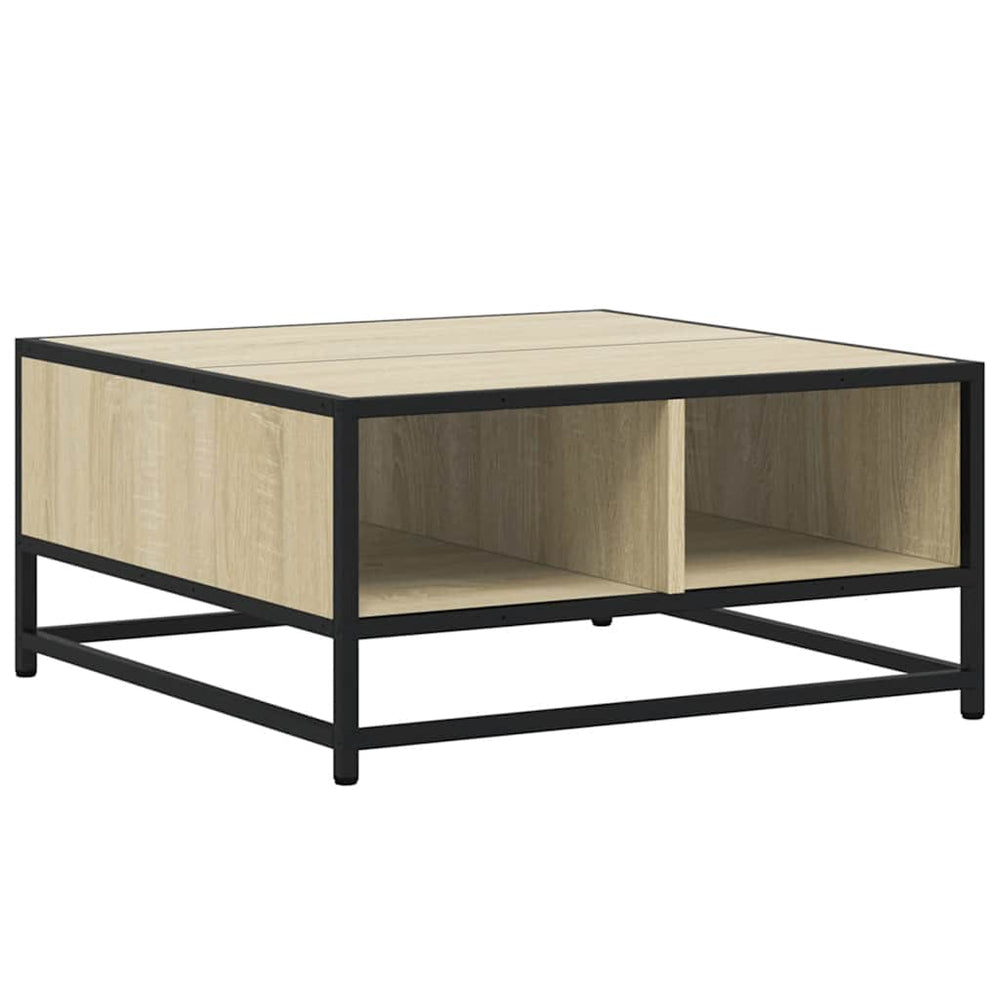 vidaXL Coffee Table Sonoma Oak 60.5x60.5x30cm Engineered Wood and Metal