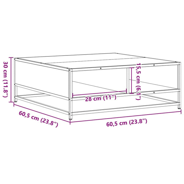 Couchtisch Braun Eiche 60,5x60,5 cm