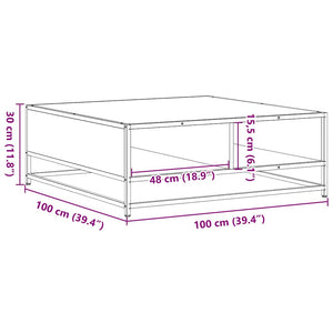 Schwarzer Couchtisch 100x100 cm