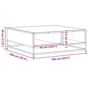 Couchtisch Grau Sonoma 100x100 cm