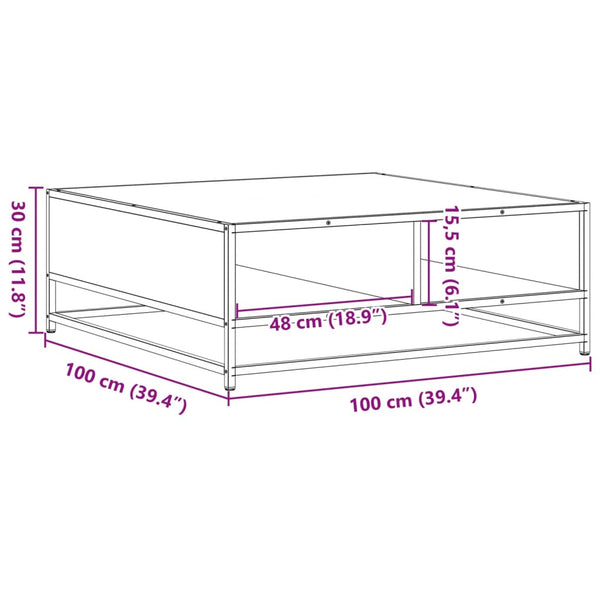 Couchtisch Grau Sonoma 100x100 cm