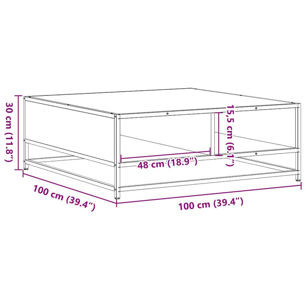 Couchtisch Braun Eichenoptik 100x100 cm