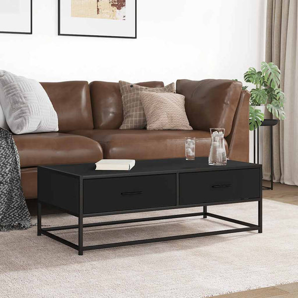 Schwarzer Couchtisch 100x50 cm